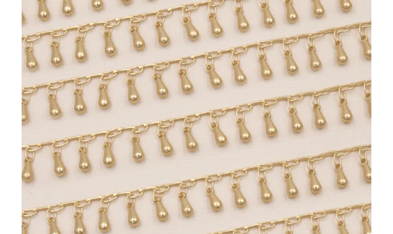 Cadena con Pivotes de 5mm Dorado Mate Cadena con Pivotes de 5mm Dorado Mate