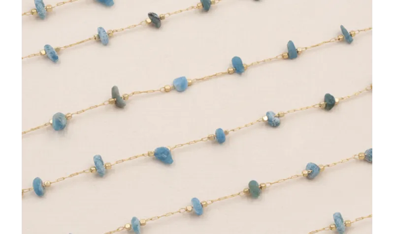 Cadena Dorado Mate Amatista 4-5mm