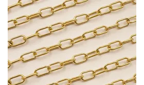 Stain Steel: Cadena acero eslabón 10*6 Oro / Cadenas de Acero Inoxidable