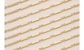 Cadena Listones de 10*2mm Dorado Mate / Cadenas de Latón / Zamak