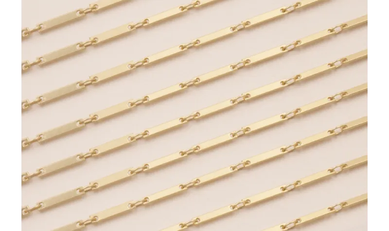 Cadena Listones de 10*2mm Dorado Mate Cadena Listones de 10*2mm Dorado Mate