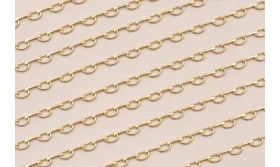 Cadena Medio Aro 4*2mm Dorado Mate / Cadenas de Latón / Zamak