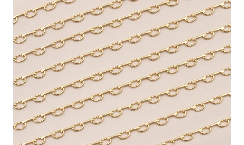 Cadena Medio Aro 4*2mm Dorado Mate Cadena Medio Aro 4*2mm Dorado Mate