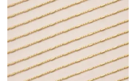 Cadena Bolas y Torpedos 1mm Dorado Mate / Cadenas de Latón / Zamak