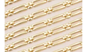 Cadena eslabón rectangular 20*10mm Baño Oro / Cadenas de Latón / Zamak