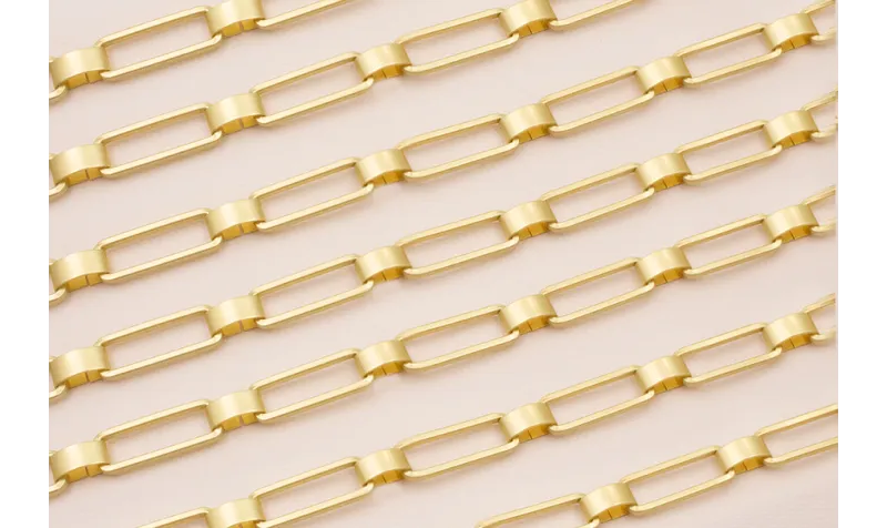 Cadena Eslabón rectangular 27*11mm Dorado Mate / Cadenas de Latón / Zamak