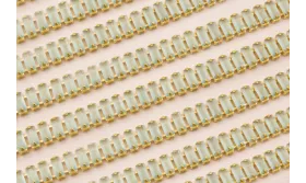 Cadena strass Cristales verde vidrio de 2,5*5mm / Cadenas de Latón / Zamak