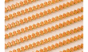 Cadena strass Cristal Naranja de 3*6mm sobre latón / Cadenas de Latón / Zamak