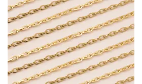 Cadena Acero elabón Gota zigzag 2mm Baño Oro / Cadenas de Acero Inoxidable