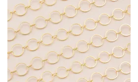 Cadena Aros de 8mm Baño Oro / Cadenas de Latón / Zamak