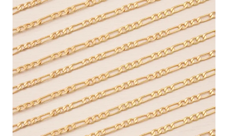 Cadena Eslabones intercalados de 2,5mm Oro Mate / Cadenas de Latón / Zamak