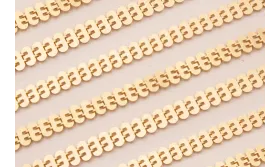 Cadena Láminas oavadas montadas de 7mm Oro Mate / Cadenas de Latón / Zamak