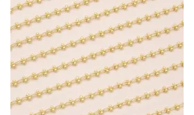 Cadena Entrelazada 2 bolas 3mm ancho Oro Mate / Cadenas de Latón / Zamak