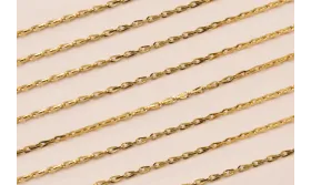 Cadena S.Steel 316L eslabón Gota 2mm grueso Dorado / Cadenas de Acero Inoxidable