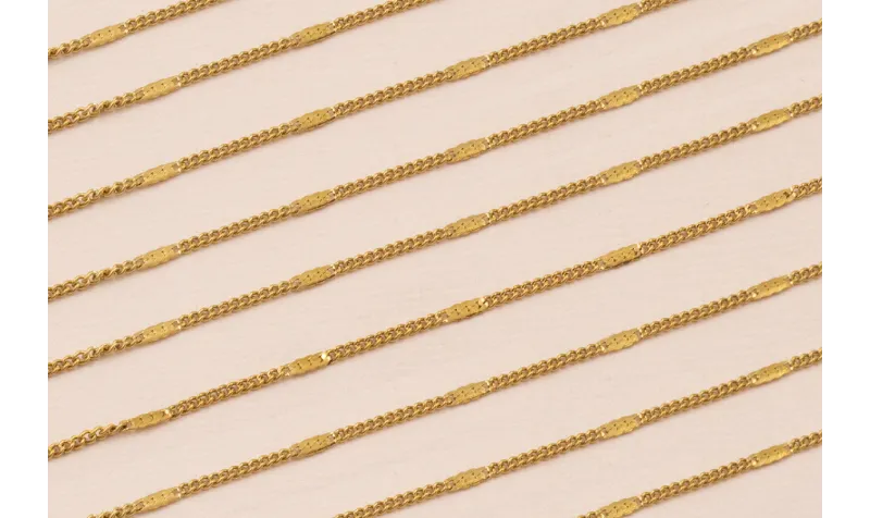 Cadena S.Teel 316L eslabon retorcido chapita Oro / Cadenas de Acero Inoxidable