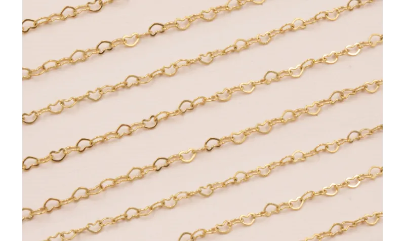 Cadena S.Steel 316LEslabón Corazón 2mm Oro / Cadenas de Acero Inoxidable