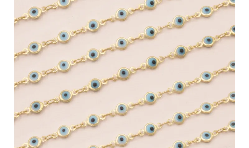 Cadena Ojos Turcos de 5mm Oro Mate