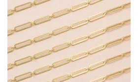 Cadena eslabón Ovalado 14*4mm Oro Mate / Cadenas de Latón / Zamak