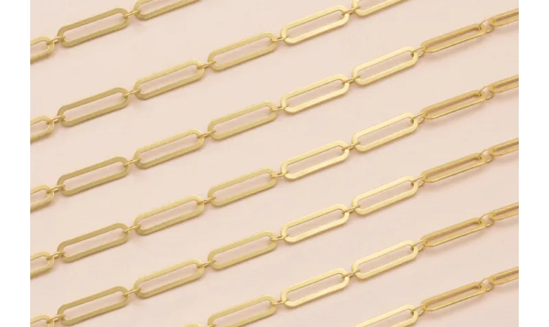 Cadena eslabón Ovalado 14*4mm Oro Mate