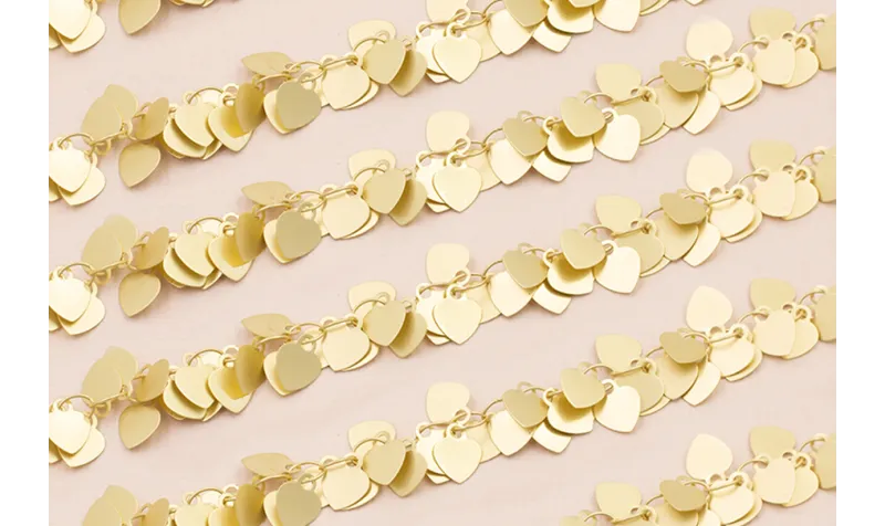 Cadena Ramillates de pétalos 6*6mm Oro Mate