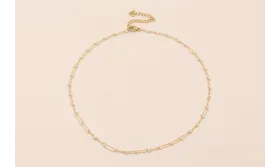 Cadena doble Completa con cierre 43cms Acero perla / Cadenas de Acero Inoxidable