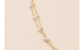 Cadena doble Completa con cierre 43cms Acero perla / Cadenas de Acero Inoxidable