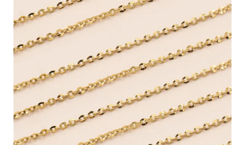 Cadena Acero Inox. Eslabón ovalado Plano 4*3mm Oro / Cadenas de Acero Inoxidable