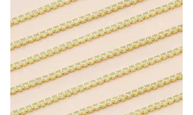 Cadena Strass Critstal 2mm Agua Opal / Cadenas de Latón / Zamak