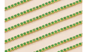 Cadena Strass Critstal 2mm Verde Peridot / Cadenas de Latón / Zamak