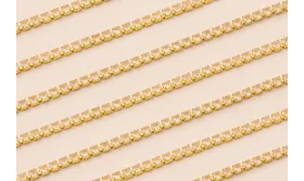 Cadena Strass Critstal 2mm Color Rosa Opal / Cadenas de Latón / Zamak