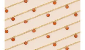 Cadena discos de Cristal de 4*2mm Marrón Oro Mate / Cadenas de Latón / Zamak