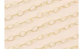 Cadena eslabón Gota de 10*6mm Oro Mate / Cadenas de Acero Inoxidable