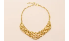 Collar Malla Eslabones 170*40mm Oro / Bases de Collares de Latón / Zamak