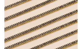 Cadena Strass cristal de 3*1,5mm Negro / Cadenas de Latón / Zamak