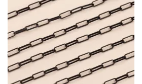 Cadena Eslabón 7*3mm Esmalte Negro / Cadenas de Latón / Zamak