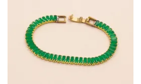 Cadena Strass de 16cms y piedra de  / Bases de Pulseras de Latón / Zamak