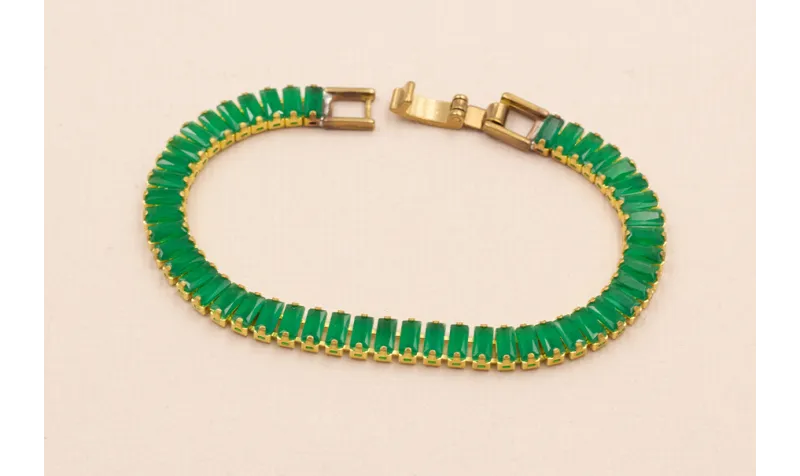 Cadena Strass de 16cms y piedra de  / Bases de Pulseras de Latón / Zamak