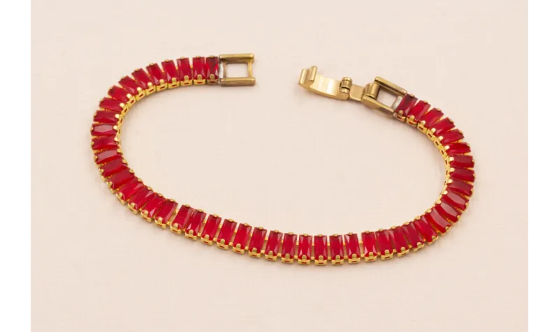 Cadena Strass de 16cms y piedra de  / Bases de Pulseras de Latón / Zamak