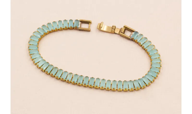 Cadena Strass de 16cms piedra de  5 / Bases de Pulseras de Latón / Zamak