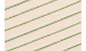 Cadena Torpedos 3*1mm Oro Mate y Turquesa / Cadenas de Latón / Zamak