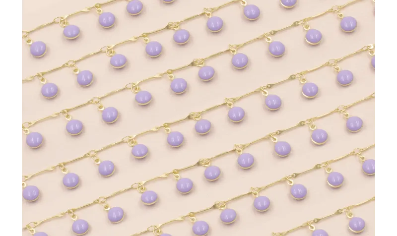 Cadena colgante Chapitas 7mm esmalte Lila / Cadenas de Latón / Zamak