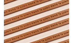 Cuero 10mm natural grabado "Mamá te quiero" / Hilos y Cordones, Cuero y piel