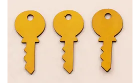 Llave cuero 60*25mm Amarillo / Hilos y Cordones, Cuero y piel