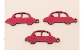 Coche cuero 65*25mm  Fucshia / Hilos y Cordones, Cuero y piel