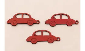 Coche cuero 65*25mm Rojo / Hilos y Cordones, Cuero y piel