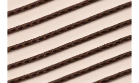 Cuero trenzado de 3mm Marrón / Hilos y Cordones, Cuero y piel