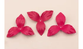 Flor pétalos relieve 60mm diam. Fuxia / Hilos y Cordones, Cuero y piel