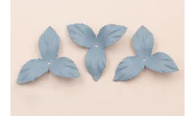 Flor pétalos relieve 60mm diam. Azul  / Hilos y Cordones, Cuero y piel