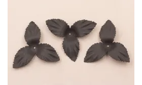 Flor pétalos relieve 60mm diam. Gris Oscuro / Hilos y Cordones, Cuero y piel