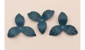 Flor pétalos relieve 45mm diam. Azul turquesa / Hilos y Cordones, Cuero y piel